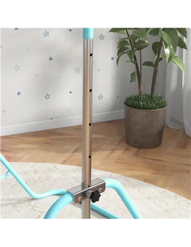 HOMCOM Kids Gymnastic Bar, with Adjustable Height, Foldable Horizontal Bars - Light Blue