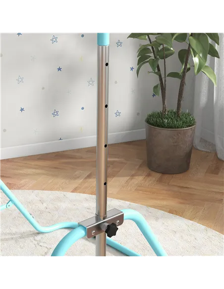 HOMCOM Kids Gymnastic Bar, with Adjustable Height, Foldable Horizontal Bars - Light Blue