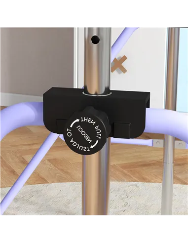 HOMCOM Adjustable Height, Foldable Kids Gymnastics Bar w/ Non-slip Rubber Floor Rings, for 3+ Years, Purple