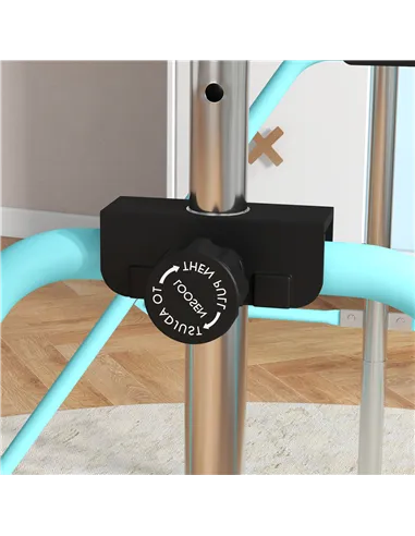 HOMCOM Adjustable Height, Foldable Kids Gymnastics Bar w/ Non-slip Rubber Floor Rings, for 3+ Years, Green