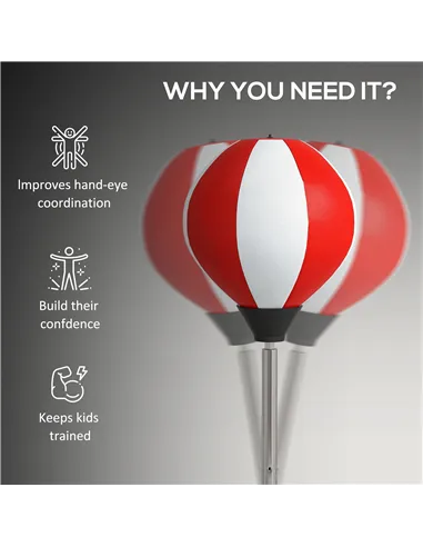 HOMCOM Punching Bag with Stand Boxing Bag Set with Adjustable Height, Red