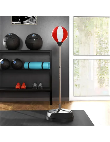 HOMCOM Punching Bag with Stand Boxing Bag Set with Adjustable Height, Red