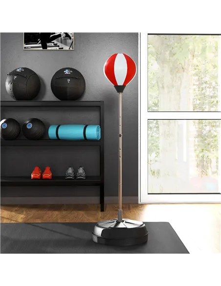HOMCOM Punching Bag with Stand Boxing Bag Set with Adjustable Height, Red