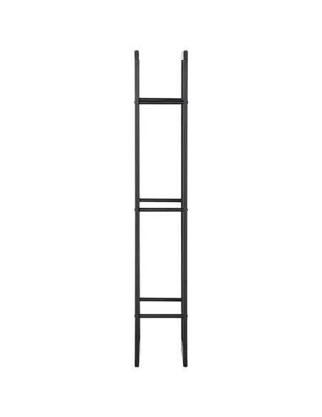 HOMCOM Metal Firewood Log Holder Tall Firewood Rack Indoor Outdoor Fireplace Wood Storage Shelf, Black, 60Wx25Dx150Hcm