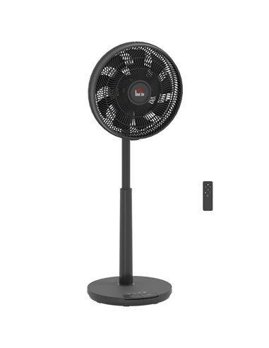 HOMCOM Pedestal Fan with Oscillating, Tilt, Adjustable Height, Black