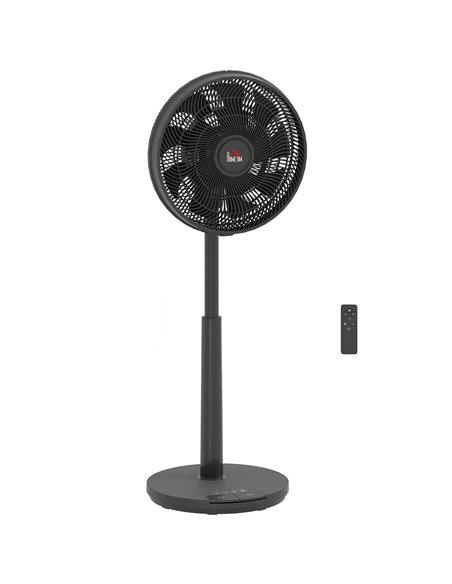 HOMCOM Pedestal Fan with Oscillating, Tilt, Adjustable Height, Black