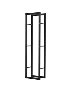 HOMCOM Metal Firewood Log Holder Tall Firewood Rack Indoor Outdoor Fireplace Wood Storage Shelf with Side Rails, Rust-Resistant,