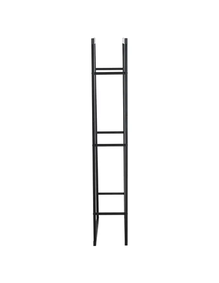 HOMCOM Metal Firewood Log Holder Tall Firewood Rack Indoor Outdoor Fireplace Wood Storage Shelf with Side Rails, Rust-Resistant,