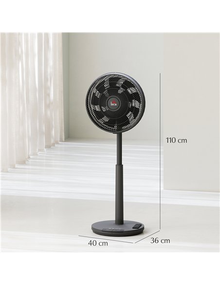 HOMCOM Pedestal Fan with Oscillating, Tilt, Adjustable Height, Black