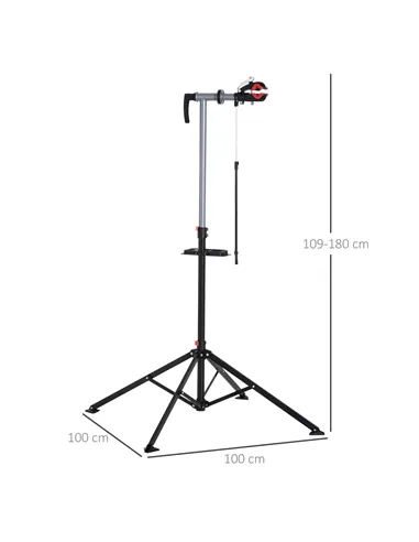 HOMCOM Folding Bike Repair Stand Bicycle Bike Stand For Maintenance Display Cycle Rack with Tool Tray, Height Adjustable