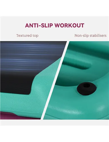 HOMCOM 3-Level Aerobic Step 10/15/20cm Steppers for Exercise Workout w/ Non-Slip Top Compact Stepper Home Office Indoor Outdoor 