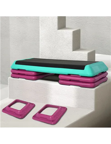 HOMCOM 3-Level Aerobic Step 10/15/20cm Steppers for Exercise Workout w/ Non-Slip Top Compact Stepper Home Office Indoor Outdoor 