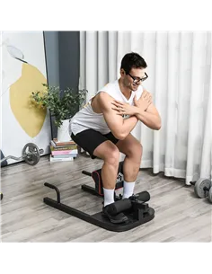 HOMCOM Squat Machine with Push Up Stand, Padded Hip Thrust Bench with Adjustable Cushion for Home Gym Work Out, Black 2