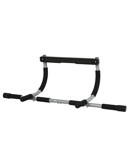 HOMCOM Pull-Up Bar for Doorway, Home Fitness Door Horizontal Push up Bar for Indoor Gym Upper Body Workout, Grey