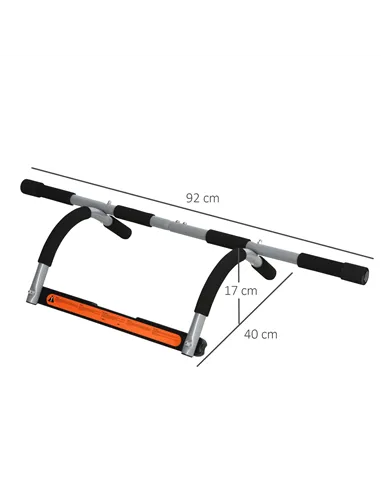 HOMCOM Pull-Up Bar for Doorway, Home Fitness Door Horizontal Push up Bar for Indoor Gym Upper Body Workout, Grey