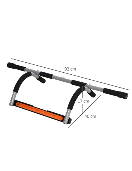 HOMCOM Pull-Up Bar for Doorway, Home Fitness Door Horizontal Push up Bar for Indoor Gym Upper Body Workout, Grey