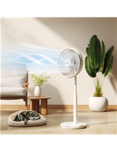 HOMCOM Pedestal Fan with Oscillating, Tilt, Adjustable Height, White 2