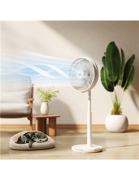 HOMCOM Pedestal Fan with Oscillating, Tilt, Adjustable Height, White
