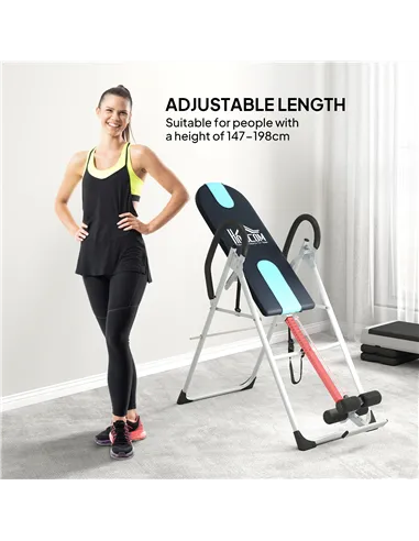 HOMCOM Foldable Gravity Inversion Table Back Therapy Home Fitness Bench Black