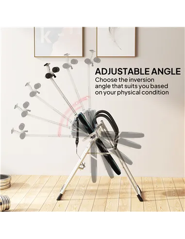 HOMCOM Foldable Gravity Inversion Table Back Therapy Home Fitness Bench Black