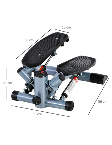 HOMCOM Mini Stepper Step Machine with Resistance Bands and Cushion Mat for Leg Arm Full Body Training Fitness Stair Stepper