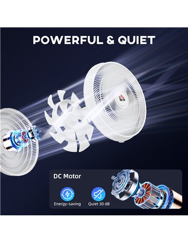 HOMCOM Pedestal Fan with Oscillating, Tilt, Adjustable Height, White