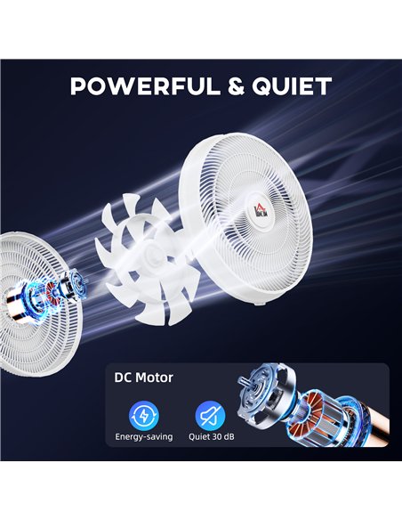 HOMCOM Pedestal Fan with Oscillating, Tilt, Adjustable Height, White