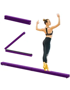 HOMCOM 2.4M 8FT Gymnastics Folding Balance Beam Home Gym Training Exercise Sports - Purple