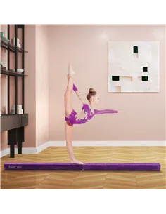HOMCOM 2.4M 8FT Gymnastics Folding Balance Beam Home Gym Training Exercise Sports - Purple 2