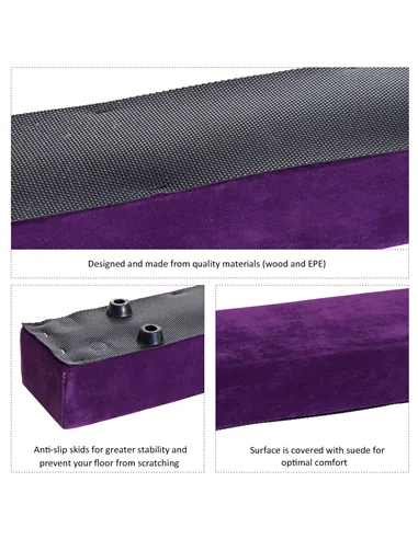 HOMCOM 2.4M 8FT Gymnastics Folding Balance Beam Home Gym Training Exercise Sports - Purple