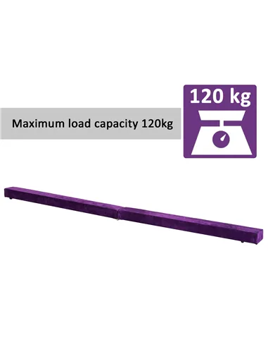 HOMCOM 2.4M 8FT Gymnastics Folding Balance Beam Home Gym Training Exercise Sports - Purple