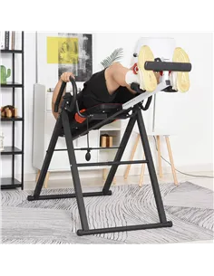 HOMCOM Gravity Inversion Table with Safety Belt Adjustable Hand Stand for Muscle Pain Relief, Red 2