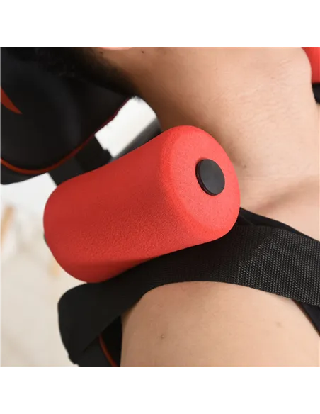 HOMCOM Gravity Inversion Table with Safety Belt Adjustable Hand Stand for Muscle Pain Relief, Red