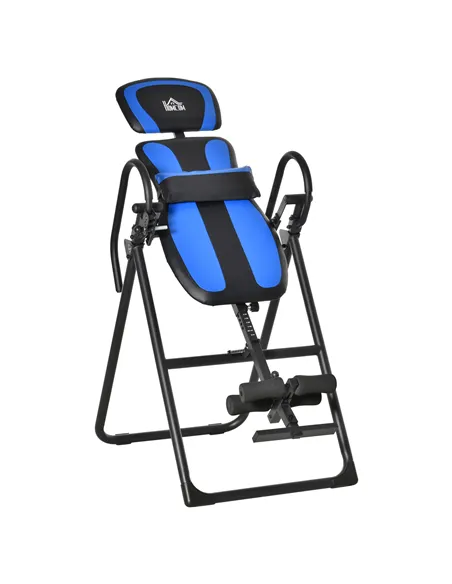 HOMCOM Foldable Gravity Inversion Table, Back Therapy Fitness Bench, with Soft Ankle Cushions, for Home