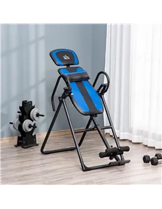 HOMCOM Foldable Gravity Inversion Table, Back Therapy Fitness Bench, with Soft Ankle Cushions, for Home 2