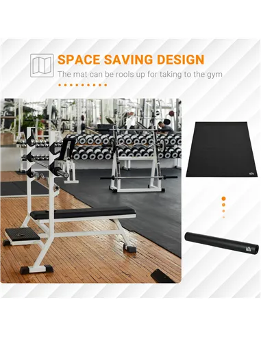 HOMCOM Multi-purpose Exercise Equipment Protection Mat Non-slip Floor Protector Gym Fitness Workout Training Mat 180 x 90cm
