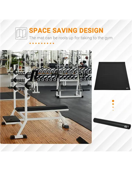 HOMCOM Multi-purpose Exercise Equipment Protection Mat Non-slip Floor Protector Gym Fitness Workout Training Mat 180 x 90cm