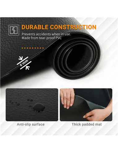 HOMCOM Multi-purpose Exercise Equipment Protection Mat Non-slip Floor Protector Gym Fitness Workout Training Mat 180 x 90cm