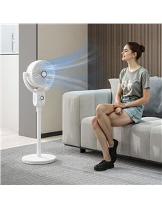 HOMCOM Pedestal Air Circulation Fan with Oscillating, White 2