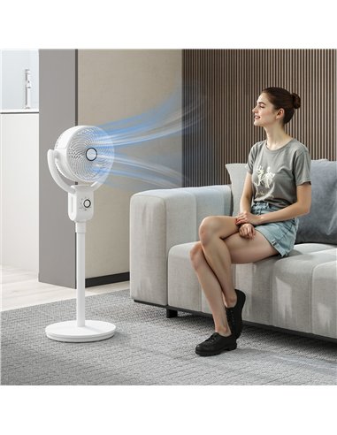 HOMCOM Pedestal Air Circulation Fan with Oscillating, White
