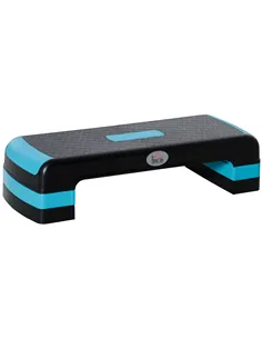 HOMCOM Aerobic Step with 3-Level Adjustable Heights for Home, Office Exercise, Black and Blue