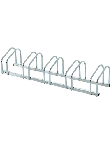 HOMCOM Bike Stand Parking Rack Floor or Wall Mount Bicycle Cycle Storage Locking Stand (5 Racks, Silver)