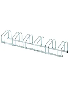 HOMCOM Bike Stand Parking Rack Floor or Wall Mount Bicycle Cycle Storage Locking Stand 179L x 33W x 27H (6 Racks, Silver)
