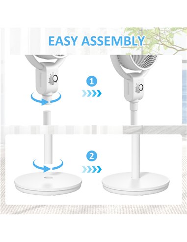 HOMCOM Pedestal Air Circulation Fan with Oscillating, White