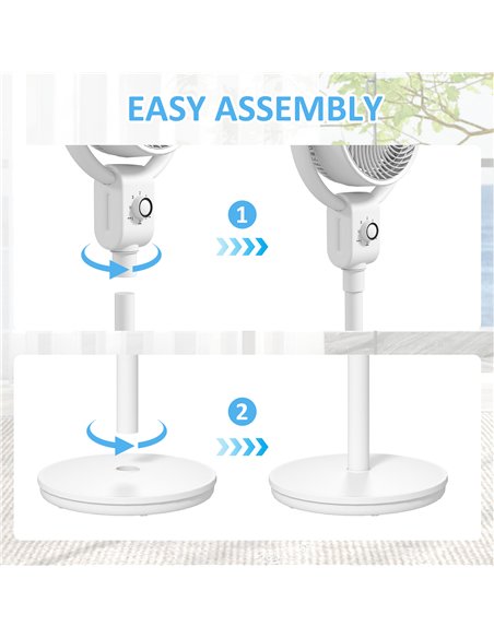 HOMCOM Pedestal Air Circulation Fan with Oscillating, White
