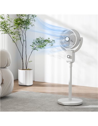 HOMCOM Pedestal Air Circulation Fan with Oscillating, White