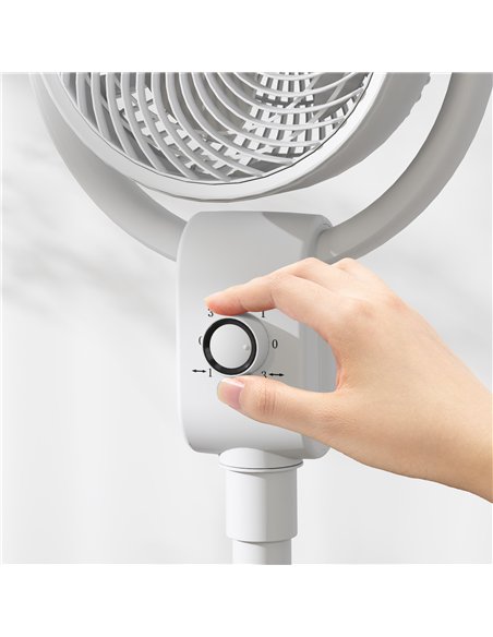 HOMCOM Pedestal Air Circulation Fan with Oscillating, White