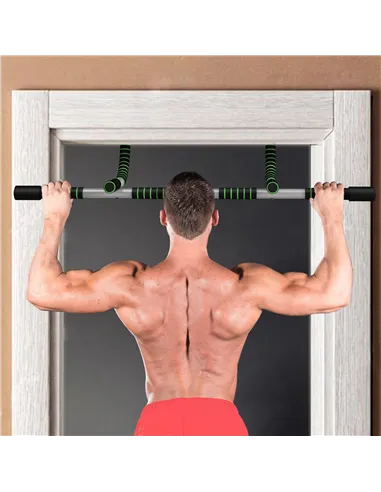 HOMCOM Pull-Up Bar for Doorway, Home Fitness Door Horizontal Push up Bar for Indoor Gym Upper Body Workout, Green