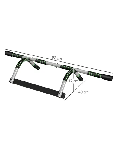 HOMCOM Pull-Up Bar for Doorway, Home Fitness Door Horizontal Push up Bar for Indoor Gym Upper Body Workout, Green