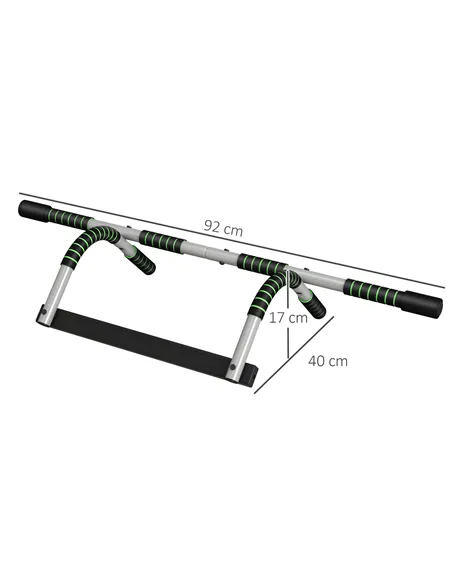 HOMCOM Pull-Up Bar for Doorway, Home Fitness Door Horizontal Push up Bar for Indoor Gym Upper Body Workout, Green